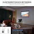 Miniatyrbillede 5 af 10: Rootz motoriseret projektorskærm - Biograflærred - Projektionslærred - Holdbart stof - 171 cm x 130 cm - Hvid - Kompakt design