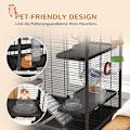 Miniatyrbillede 7 af 11: Rootz Hamster Cage med rør - gnaverhus - Small Animal Habitat - Øvelse sjov - 109 cm x 82 cm x 46 cm, sort
