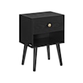 Pikkukuva 1 / 7: Rootz Ebony Black yöpöytä - Yöpöytä - Yöpöytäkaappi - Lastulevy - MDF - Massiivipuu - 28cm x 39cm x 55cm
