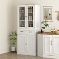 Miniatyrbillede 2 af 11: Rootz Kitchen Cabinet - Buffet - Akrylfrontskuffer - Ekstra opbevaring - 76 x 40 x 182,5 cm hvid