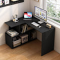 Miniatyrbillede 4 af 8: Rootz L-formet 2-i-1 skrivebordshylde - Computerbord - Gaming Station - E1 træmateriale - 100 cm x 77 cm x 120 cm