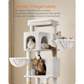 Miniatyrbillede 4 af 7: Rootz Scratching Tree - Cat Tower - Cat Climbing Post - 2 huler & dyser - 175 cm høj, hvid, træspanel, sisal - 57x45x175cm
