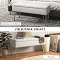 Miniatyrbillede 8 af 10: Rootz Sengebænk med opbevaringsplads - Soveværelsesbænk - Ottoman - Cremestof - Guld hårnåleben - 100 cm x 40 cm x 49 cm