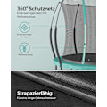 Miniatyrbild 8 av 8: Rootz 12ft Sea Blue studsmatta - Utomhusstudsare - Hoppmatta - Skyddsnät - Galvaniserad stålram - Glasfiberstolpar - 305cm x 256cm x 76cm