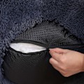 Miniatyrbillede 5 af 9: Rootz Fluffy Hundeseng - Dyreseng - Donutpude - Plysstof - PP Bomuld - 90 cm x 20 cm - Mørkegrå - 2,1 kg