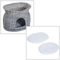 Miniatyrbillede 6 af 11: Rootz Cat House - Grå - Plys, bomuld, flet - 22,04 cm x 14,57 cm x 15,75 cm