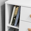 Miniatyrbillede 7 af 7: Rootz Sengebord - Sidebord - Telefonbord - Moderne charme - Opbevaring af privatliv - Kompakt design - MDF og fyrretræ - 48cm x 60cm x 40cm
