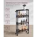 Miniatyrbillede 4 af 6: ROOTZ 4 NIVEAU TROTING TROLLEY - ROLLING CART - Opbevaringsarrangør - Wooden Chipboard - 13 x 45,4 x 77 cm