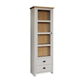 Pikkukuva 1 / 8: Rootz Display Cabinet - Showcase - Curio - Exhibit Case - Trophy Holder - Storage Unit - Light Grey/Artisan Oak - 65x201x41 cm