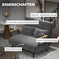 Miniatyrbillede 6 af 10: Rootz 2-personers fløjlssovesofa - sovesofa - sovesofa - Justerbart ryglæn - tyk polstring - 102 cm x 73 cm x 81 cm (sofa) / 183 cm x 98,5 cm x 26 cm