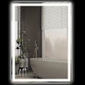 Miniatyrbild 1 av 5: Rootz Badrumsspegel - LED Badrumsspegel - Väggspegel - Anti-imfunktion - Aluminiumlegering - Vit - 60 x 80 x 4 cm