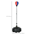 Miniatyrbillede 3 af 6: Rootz Punching Ball - Højdejusterbar - Fyldbar base - Stål - Kunstlæder - Sort + Rød + Hvid - Ø48 x 147-165H cm