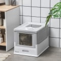 Miniatyrbild 6 av 7: Rootz Cat kattlåda - Skopa ingår - Strölåda med främre ingångsutgång - Bärbar - Djurtoalett med stort utrymme - Lätt att montera - Grå - 47,5 x 35,5 x