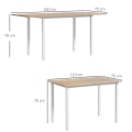 Miniatyrbild 3 av 10: Rootz matbord för 6 personer - Utfällbart bord - Platssparande matbord - Lätt att rengöra - 160L x 70W x 76H cm - MDF och stål