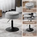 Miniatyrbillede 4 af 8: Rootz Justerbar Velvet Barstol - Bordskammel - Køkkentaburet - Holdbar, Multifunktionel, Opbevaringsplads - 39,5 cm Sædediameter, Højde 49,5-65 cm