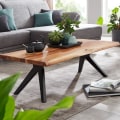 Miniatyrbillede 6 af 6: Rootz Sofabord - Massivt træ Sofabord - Massivt akacietræ - 115 x 37 x 64 cm - Design - Sofabord - Brun - Sort