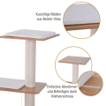 Pikkukuva 4 / 8: Rootzin raapimispylväs -kissalelu - valkoinen, luonnollinen - kuusipuu, Mdf, sisal - 25,98 cm x 18,5 cm x 47,24 cm