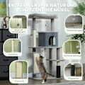 Miniatyrbillede 5 af 11: Rootz 52 "Cat Tree - Activity Scratching Post - Play Center - Sisal for Claw Care - 55L X 44W X 132H CM - Grå