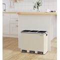 Miniatyrbild 2 av 7: Rootz Recycling Bin 3-fack avfallssepareringssystem - Papperskorgen - Återvinningskärl - Stålmaterial - 61 cm x 31,5 cm x 55,5 cm