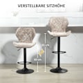 Miniatyrbillede 5 af 10: Rootz Sæt med 2 barstole - Køkken afføring - Højdejusterbar modstole - Ultimate Comfort - 48 cm x 51,5 cm x 91-112cm