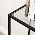 Miniatyrbillede 5 af 7: Rootz Konsolbord - Sort metalglas - Entrébord - Sofabord - Moderne design - 100 cm x 35 cm x 80 cm