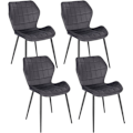 Miniatyrbillede 1 af 8: Rootz Velvet spisestuestolesæt med 4 - Komfortable stole - Stilfulde siddepladser - Rivefast fløjl, Ergonomisk design, holdbart metalstel - 47 cm x 79