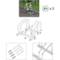 Miniatyrbillede 5 af 8: Rootz galvaniseret jern cykelstativ - Cykelholder - Hjulstativ - Ridse- og vejrbestandig - Universal Fit - Pladsbesparende - 16 mm x 35-55 mm