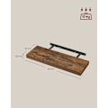 Miniatyrbillede 4 af 5: Rootz 4-delt væghyldesæt - Flydende hylder - Vintage brun - MDF og stål - 20 x 60 x 3,8 cm - Maks. 10 kg bæreevne