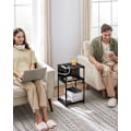 Miniatyrbillede 2 af 6: Rootz Supplement Side Table - Accent Table - End Table - USB+AC Connections - Black Chipboard & Steel - 30x34x58cm