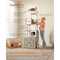 Miniatyrbillede 3 af 10: Rootz 2 i 1 kradsestolpe - Kattetræ - Kradsestang - Spånplade - Plys - Sisal - Robust konstruktion - Nem montering - 60 cm x 52 cm x 185 cm