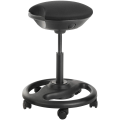 Miniatyrbillede 1 af 9: Rootz Work Taburet - Ergonomisk - På hjul - Tiltbar - Højdejusterbar - Roterbar - Sort - Stof - Nylon - Jern - 50 x 50 x 55-73 cm