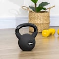 Miniatyrbillede 2 af 7: Rootz Kettlebell - Massive Kettlebell - 10 Kg - Med plastbelægning - Stål/PVC - Sort - 19 x 12 x 22 cm