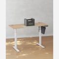 Miniatyrbild 2 av 5: Rootz Electric Desk - Höjdjusterbart skrivbord - Stående skrivbord - Spelbord - Höjdjusterbart spelbord - Vit-Greige - 60 x 140 x (72-120) cm (D x B x