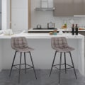 Pikkukuva 2 / 7: Rootz-baarijakkara - Designer-baarituoli - Jalkatuella varustettu työpöytä - Keinonahka - Ergonominen ja mukava - Tukeva ja kestävä - Monipuolinen ja