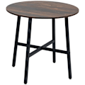 Miniatyrbillede 1 af 7: Rootz Spisestuebord - Industriel stil - Køkkenbord - Rundt med stålben - Rustik Brun - Φ80 x 76H cm