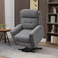 Miniatyrbillede 2 af 6: Rootz Hvilestol - Stand-up Stol - Lænestol - Tv Stol - Inkl. Fjernbetjening - Fodstøtte - Stål - Grå - 89L x 96W x 108H cm