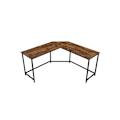 Pikkukuva 1 / 7: Rootz Vintage ruskea-musta kulmapöytä - lastulevypöytä - teräsrunko - tilava työpiste - helppo koota - 149 cm x 149 cm x 75 cm