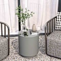 Miniatyrbillede 2 af 11: Rootz udendørs sidebord - køligere isspand - grå beton - holder drinks kølet - Ø37,5 x 43,5 timer cm
