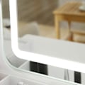 Pikkukuva 6 / 8: Rootz Meikkipöytä LED-valolla - Meikkipöytä - Peili - 5 laatikkoa - Jakkaralla - Valkoinen - 80 x 40 x 137,5 cm (PxLxK)