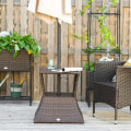Miniatyrbillede 2 af 7: Rootz Garden Side Table - Rattan Tea Table - Coffee Table - Tea Table - Bistro Side Table - Umbrella Hole And Storage Space - Brown - 54 x 54 x 55 cm