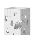 Miniatyrbillede 5 af 7: Rootz Paraplystativ - Paraplystativ i metal med kroge - Moderne paraplystativ - Højt paraplystativ - Paraplystativ - Pladejern - Hvid - 15,5 x 15,5 x