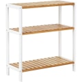 Miniatyrbillede 1 af 8: Rootz Skohylde - Skohylde - Bambus - Stativ - 3 niveauer - Hvid - Beige - 60 x 26 x 66 cm