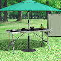 Miniatyrbild 2 av 9: Rootz Bärbart hopfällbart bord - Picknickbord - Utomhusbord - Enkelt att ställa in - Kompakt och transportabelt - Hållbart och stabilt - Järn & MDF -