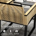 Miniatyrbillede 7 af 10: Rootz 4 stykker Rattan Garden Set - Balkon Møbler - Vejrbestandigt Sofa Set - Komfortpuder - 116 cm x 71 cm x 78 cm