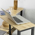 Miniatyrbillede 6 af 8: Rootz L-formet sidebord - Sofabord - Hjørneskrivebord - Industrielt design - Fleksibel og mobil med låsbare hjul - Metalstel af høj kvalitet - Robust