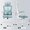 Miniatyrbild 3 av 8: Rootz Ergonomic Office Chair - Mesh Skrivbordsstol - Svankstöd - Gungfunktion - Justerbart nackstöd - 62cm x (116-123,5)cm x 69,5cm