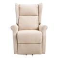 Miniatyrbillede 4 af 9: Rootz Stand-up Chair - Fjernbetjeningsstol - Tv Stol - Linned + Træ + Skum - Creme - 72,5 X 94 X 109 Cm