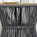 Miniatyrbillede 5 af 6: Rootz Havebord - Boho Style Havebord - Vejrbestandig - PE Rattan - Sort + Naturlig - 39cm x 39cm x 49cm