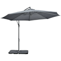 Miniatyrbillede 8 af 8: Rootz Garden Parasol - Cross Base - Vejrbestandig - Solbeskyttelse - Elegant design - Seks Ribber - Cantilever Parasol - Metal-polyester - Grå - 292 c