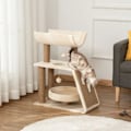 Miniatyrbillede 2 af 11: Rootz Cat kradsestolpe - Inklusiv legetøj - Katteseng - Spånplade - Plys - Sisal - Lysebrun - 60 Cm X 30 Cm X 76 Cm